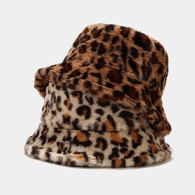 Dirholl Women's Winter Faux Fur Fuzzy Warm Bucket Hat - Image 4